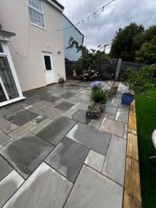 Indian Sandstone Paved Patio Pressure Washing In Cullompton
