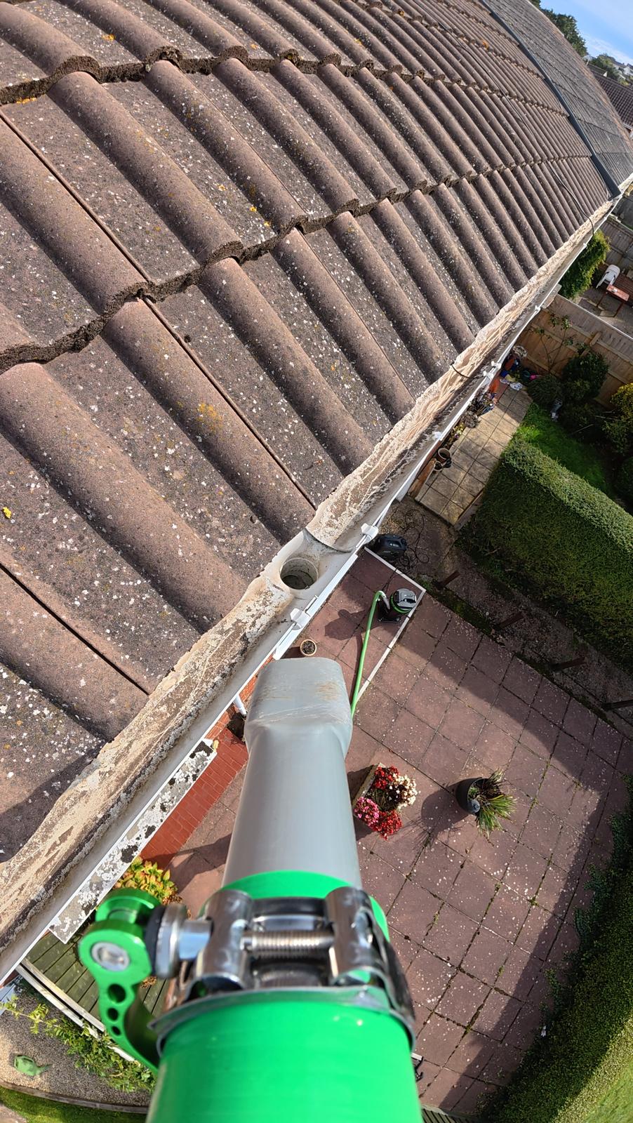 High-reach gutter vacuum cleaning in Shillingford Abbot — safe from the ground