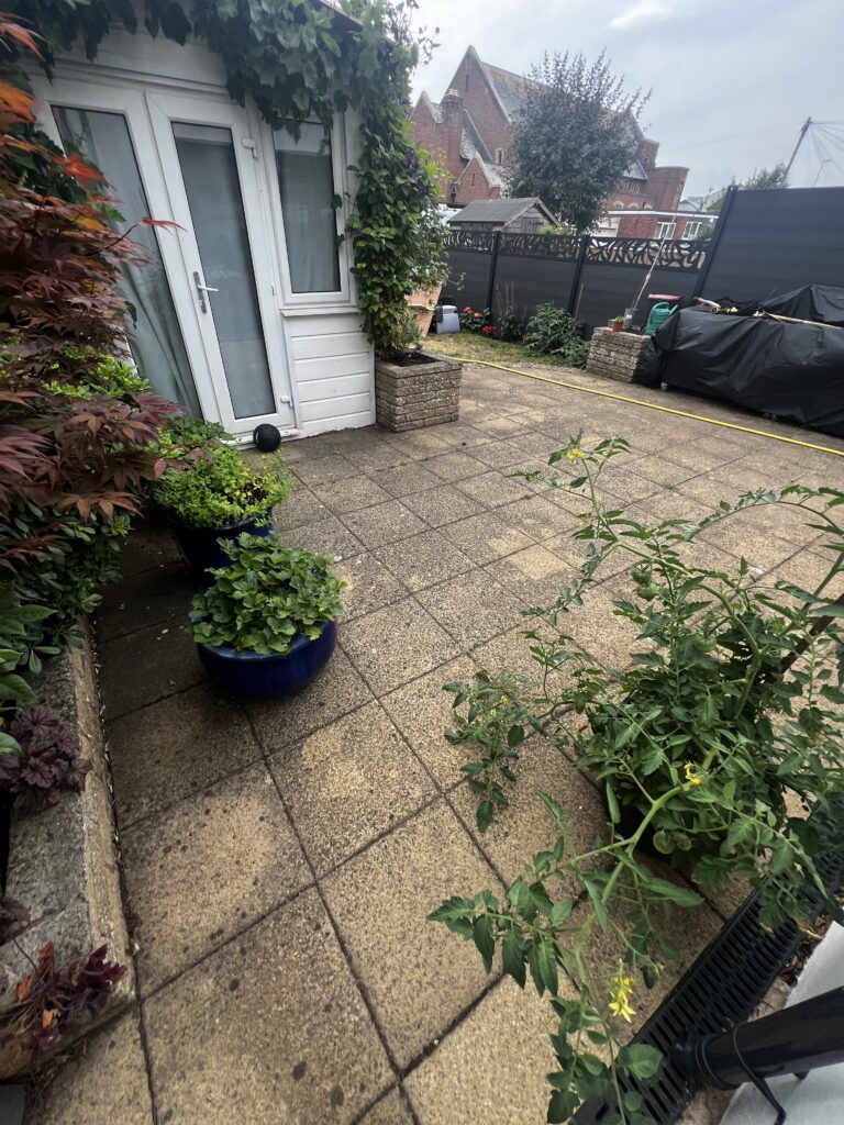 Patio cleaning - Exwick Road - Before photo